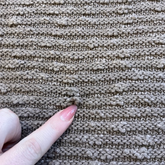 Free People Textured Knit Sweater Taupe Brown Size S - Picture 6 of 7